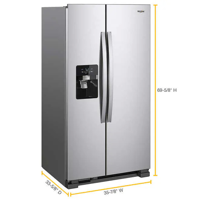 Whirlpool 25 cu. ft. Large SidebySide Refrigerator 1000. Reg 1600. F/ S from Costco.