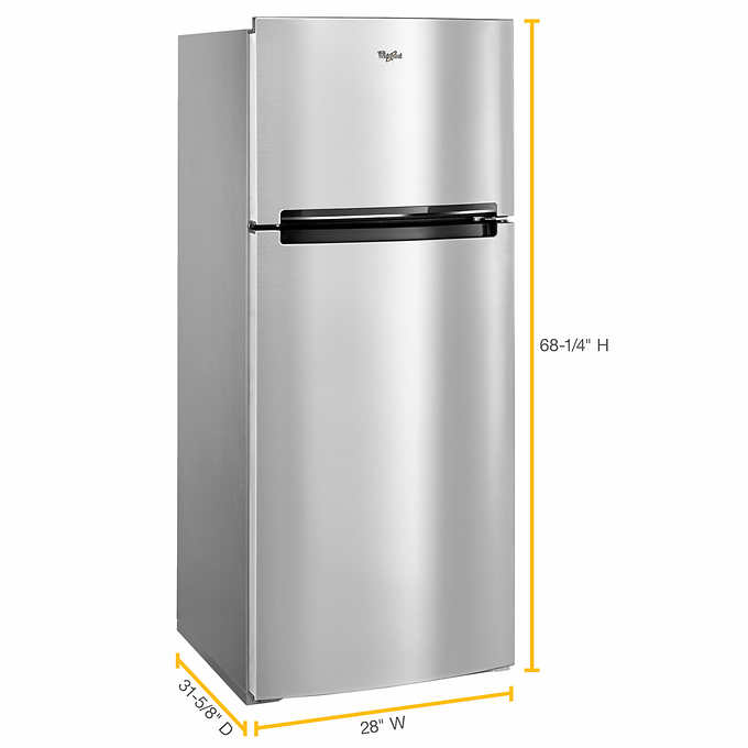 Whirlpool 18 cu. ft. Top Freezer Refrigerator with LED Lighting $500.  Reg $950  F/S from Costco.