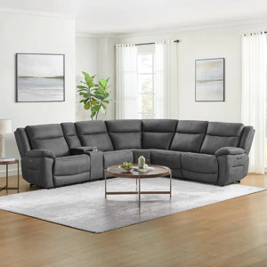 Zakary 6-piece Fabric Power Reclining Sectional With Power Headrests $1600.  Reg $2300.  F/S from Costco.