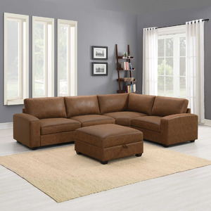 Leon 5-piece Fabric Sectional with Storage Ottoman $1300.  Reg $1900.  F/S from Costco.