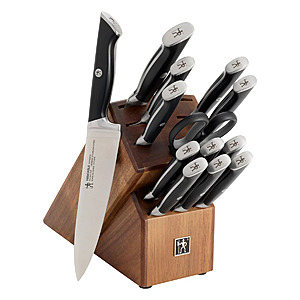 Henckels Forged X 14-piece Knife Block Set $100.  Reg $200.  F/S from Costco.