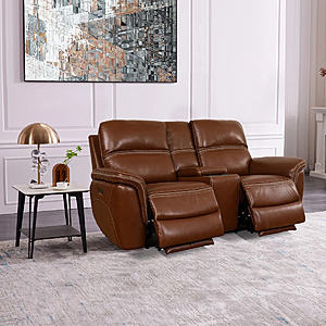 Oliver Leather Power Reclining Loveseat with Power Headrests $900.  Reg $1500.  F/S from Costco.