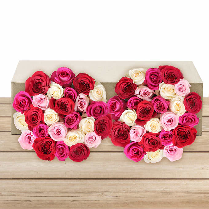 Pre-Order 50 Stem Mother's Day Quad Roses $40.  Free delivery from Costco.