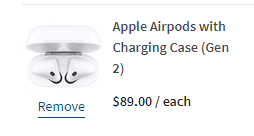 Apple Airpods with Charging Case (Gen 2) $84