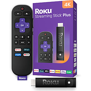 Roku Streaming Stick Plus with Voice Remote - 4K & HDR10+Roku Streaming Stick Plus 4K 27.96 Amazon $27.96
