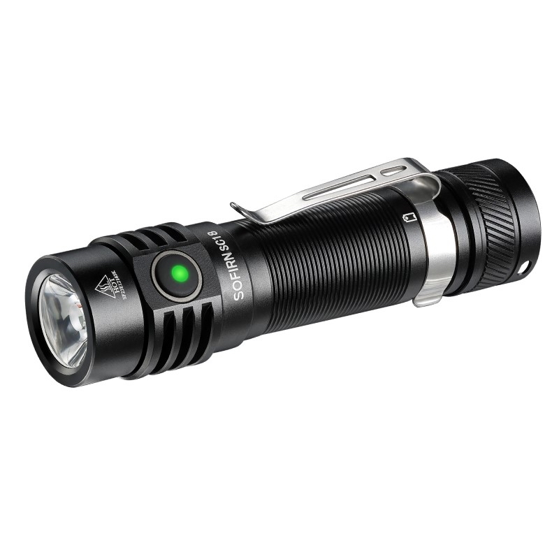20% off Sofirn SC18 EDC Small Rechargeable Flashlight + 18650 battery, 1800 High Lumen Super Bright Pocket Light with Type C Charging Port - $13.59