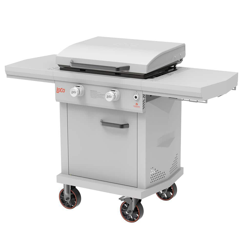 LOCO Series I 26 in. 2-Burner Propane SmartTemp™ Flat Top Grill / Griddle in Chalk Finish with Enclosed Cart and Hood LCG2ST2C26 - $299