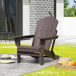 Westintrends Outdoor Folding HDPE Adirondack Chair, Patio Seat, Weather Resistant, Dark Brown - $  99