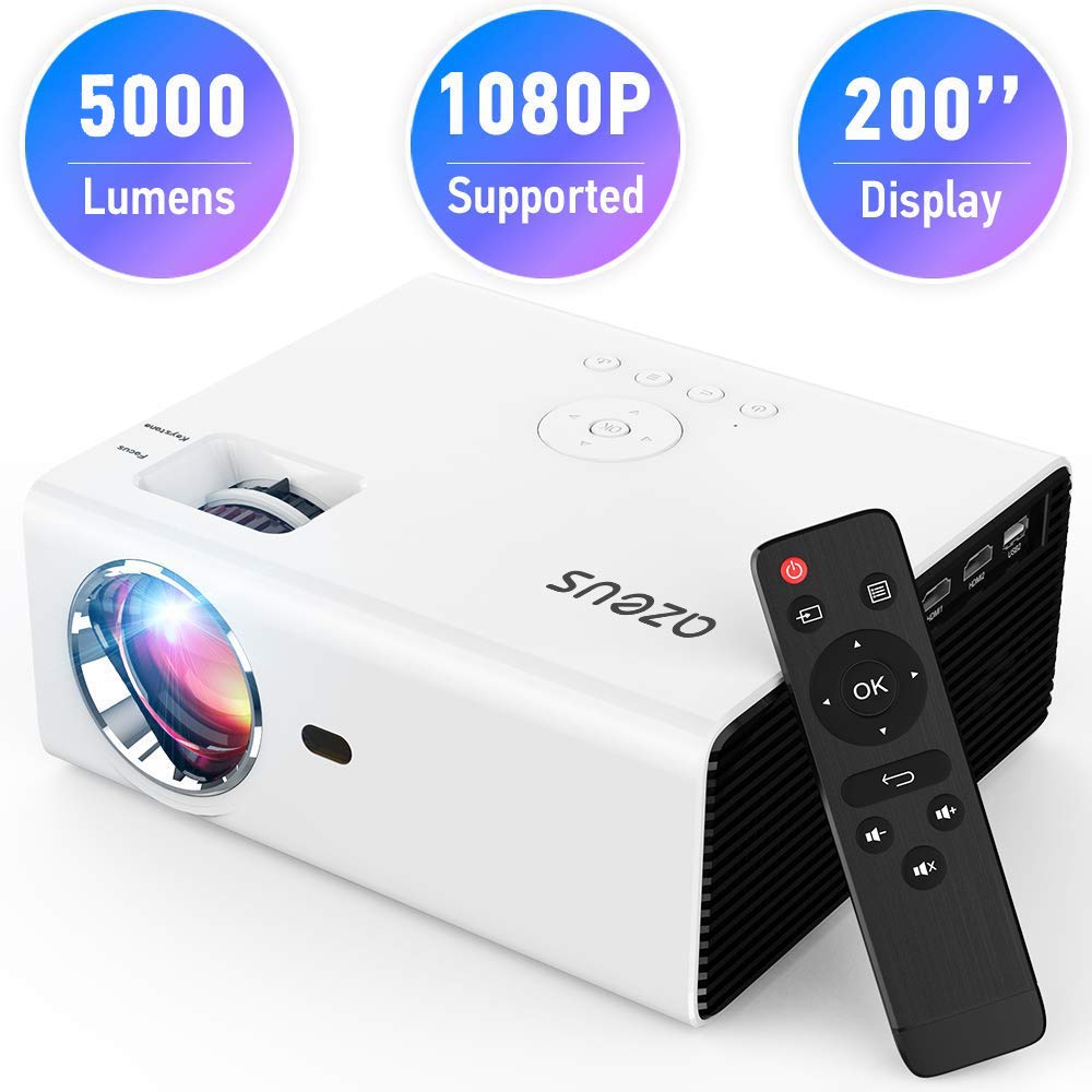 30 Off Azeus Rd 822 Mini Projector 5000 Lux Support 1080p And Up To 200 Display