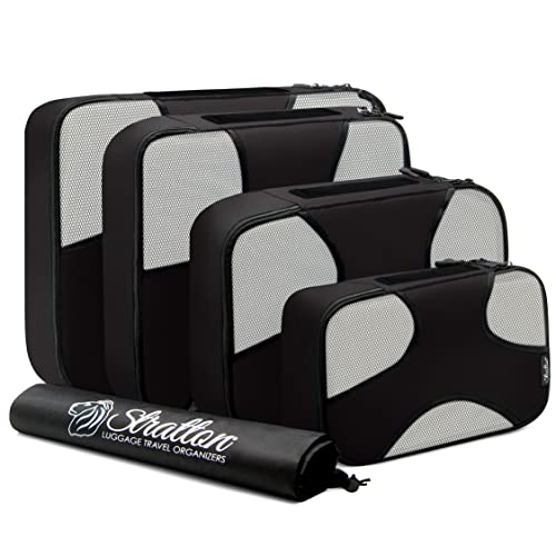 4Piece Stratton Travel Luggage Organizer Packing Cubes Set + Laundry