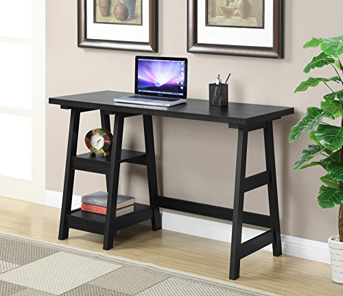 47" Convenience Concepts Trestle Desk w/ Shelves (Black) $66.23 + Free Shipping