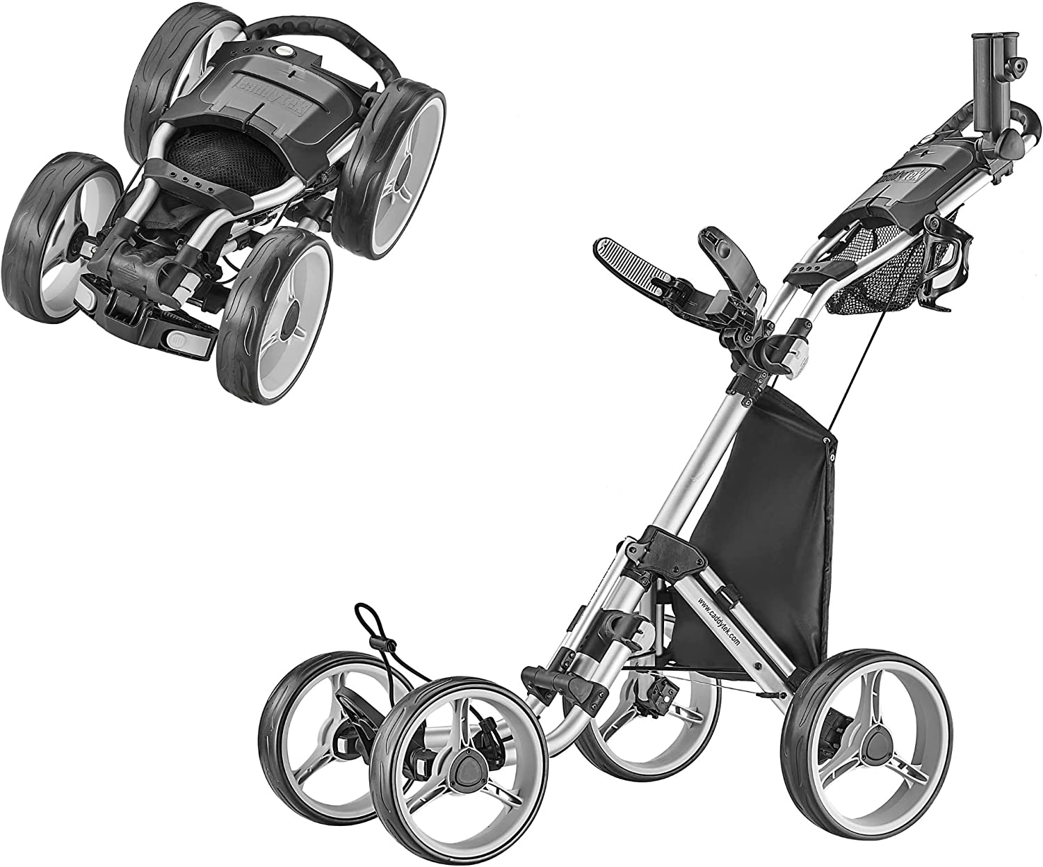 CaddyTek Explorer V8 SuperLite 4 Wheel Golf Push Cart (Silver) $115.22 + Free Shipping
