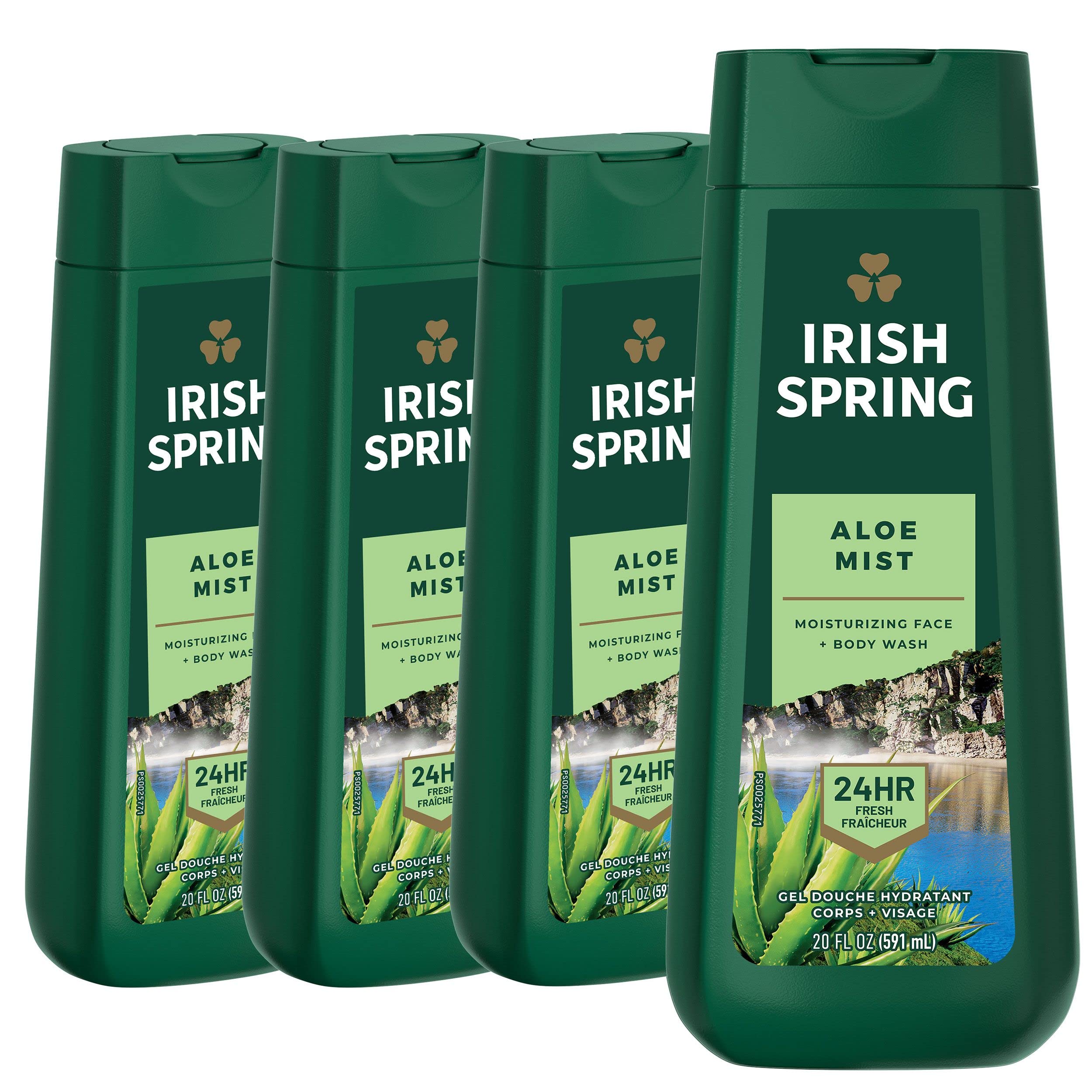 4-Pack 20-Ounce Irish Spring Men's Body Wash Shower Gel (Aloe Mist) $11.17 + Free Shipping w/ Prime or on orders $25+