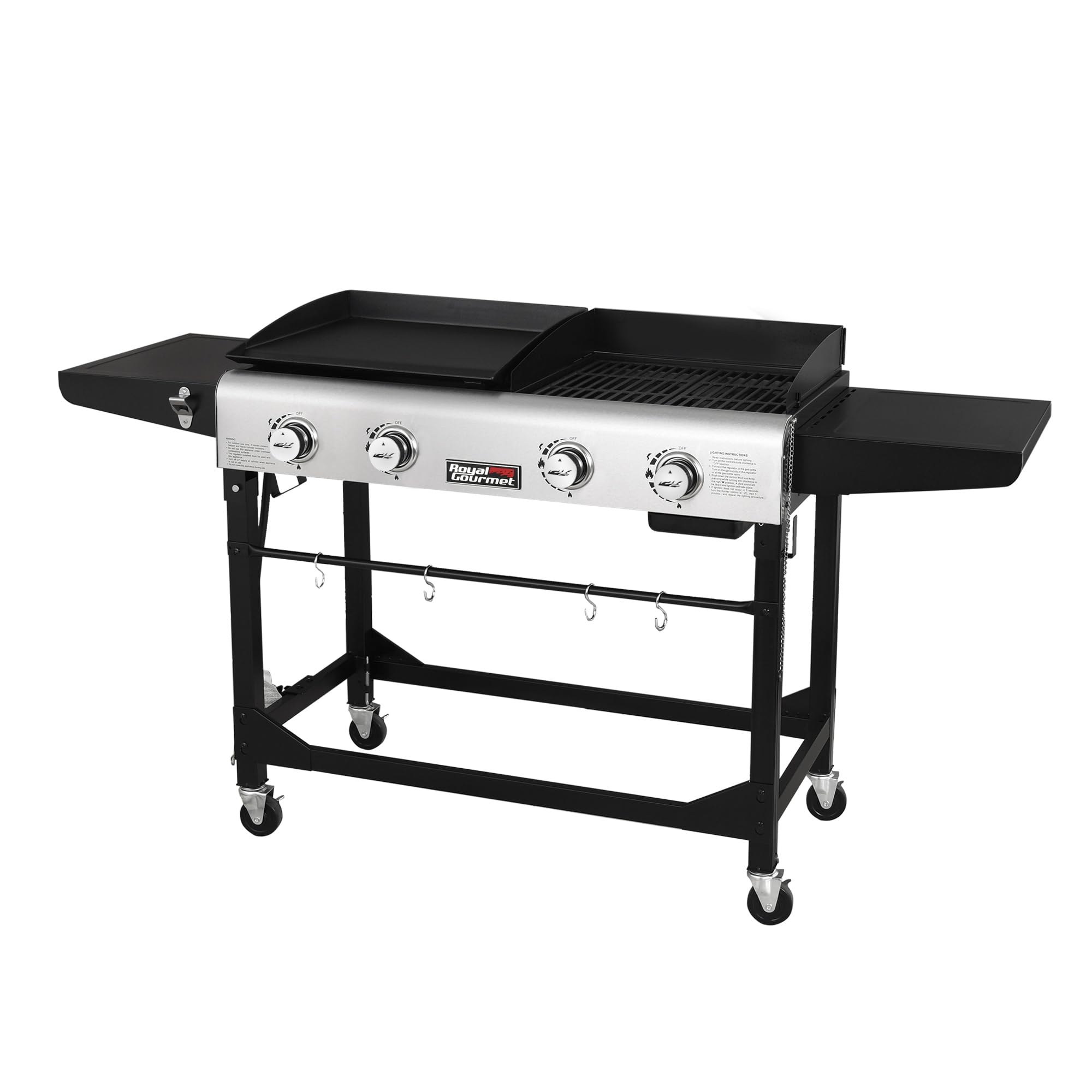 4-Burner Royal Gourmet Liquid Propane Gas Grill & Griddle Combo w/ Side Table $176 + Free Shipping