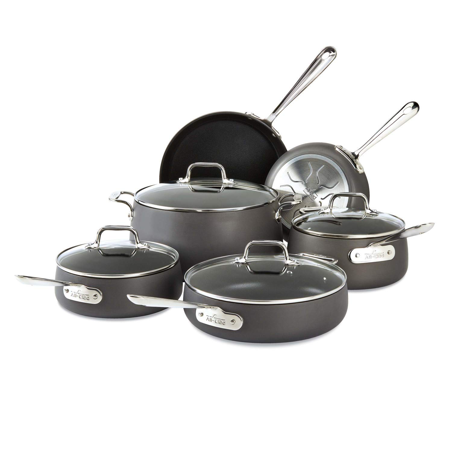 10-Piece All-Clad HA1 Hard Anodized Nonstick Cookware Set $300 + Free Shipping