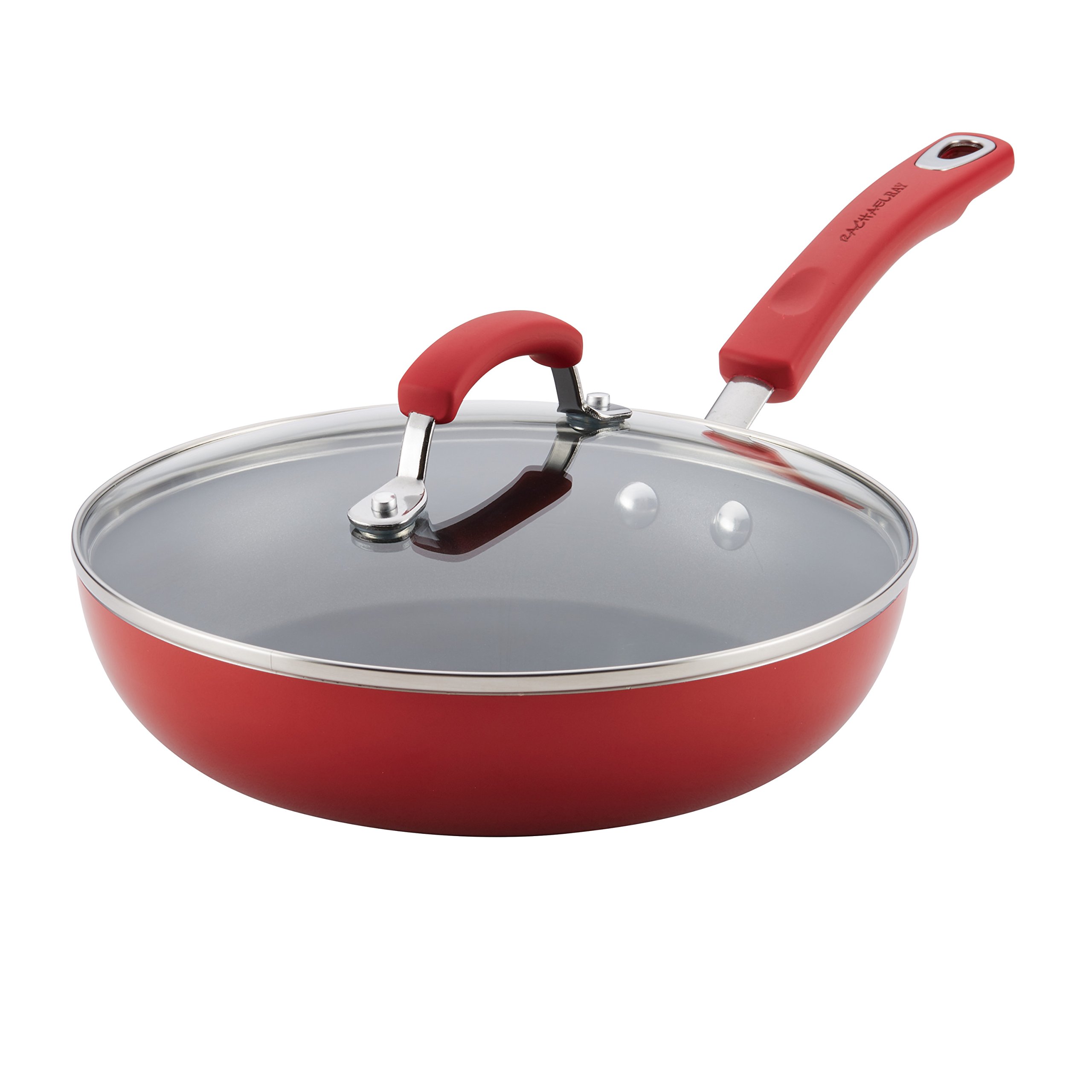9.5" Rachael Ray Deep Nonstick Frying Pan / Fry Skillet (Red) $11.24 + Free Shipping w/ Prime or on $25+
