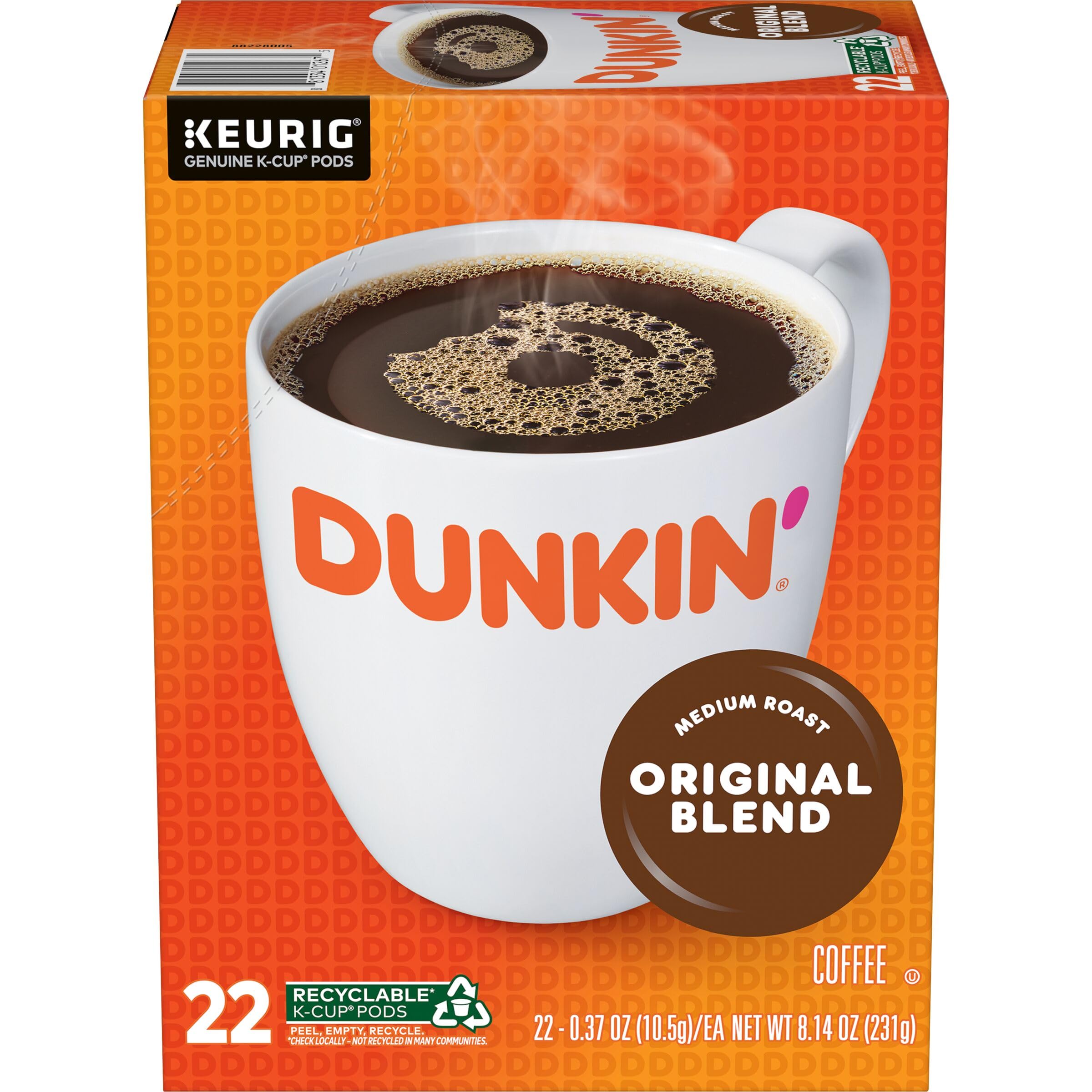 88-Count Dunkin' Medium Roast Coffee K-Cup Pods (Original Blend) $19.73 w/ S&S + Free Shipping w/ Prime or on orders $35+