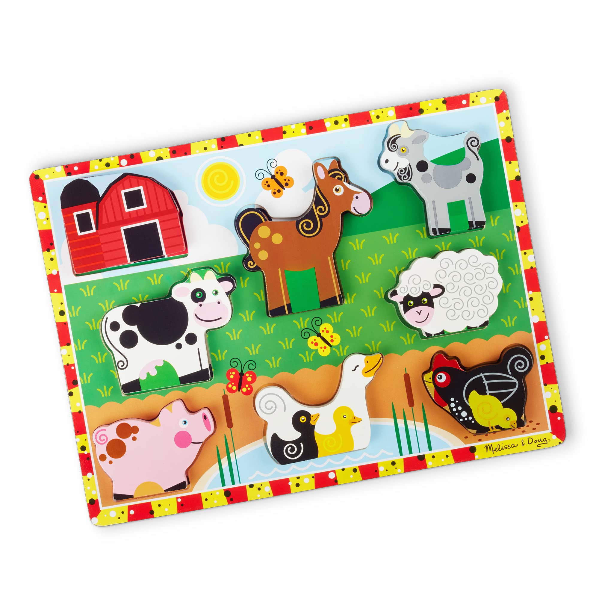 8-Piece Melissa & Doug Chunky Wooden Farm Animal Puzzle $5 + Free