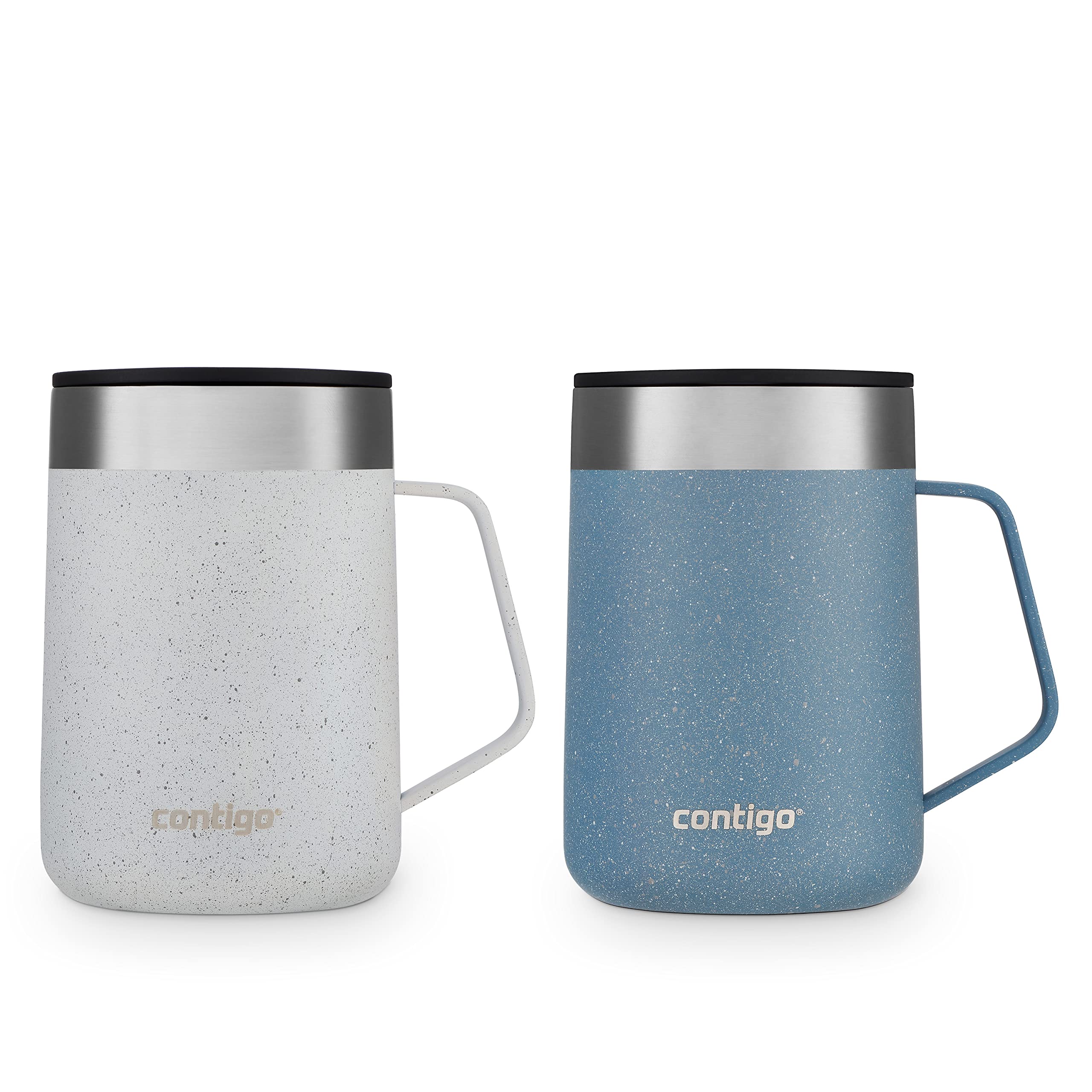 Contigo Streeterville 14oz Stainless Steel Desk Mug - Icicle Speckled  Color, Insulated, With Handle
