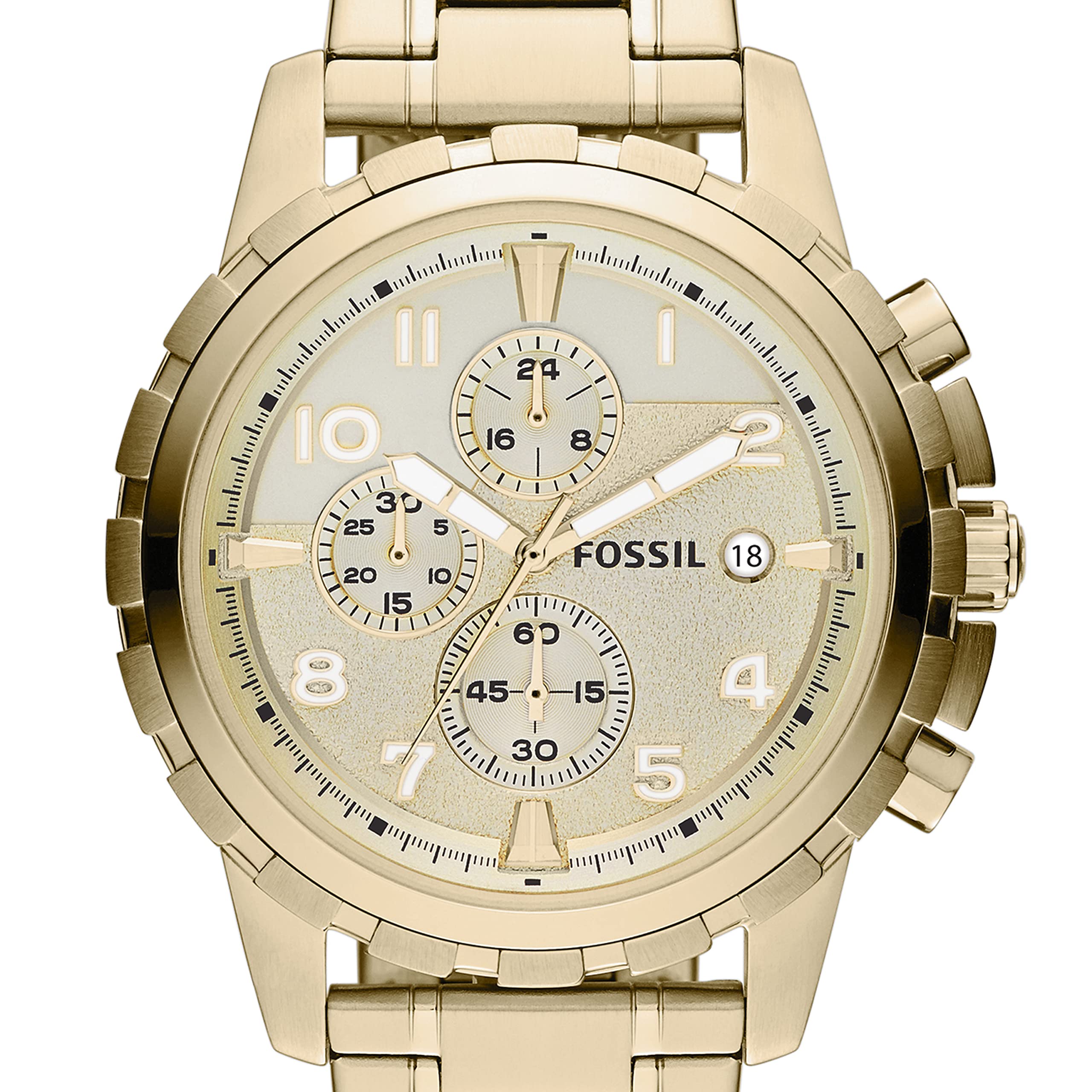 Fossil Men's Dean Stainless Steel Quartz Dress Chronograph Watch (Gold) $34 + Free Shipping w/ Prime or on orders $35+