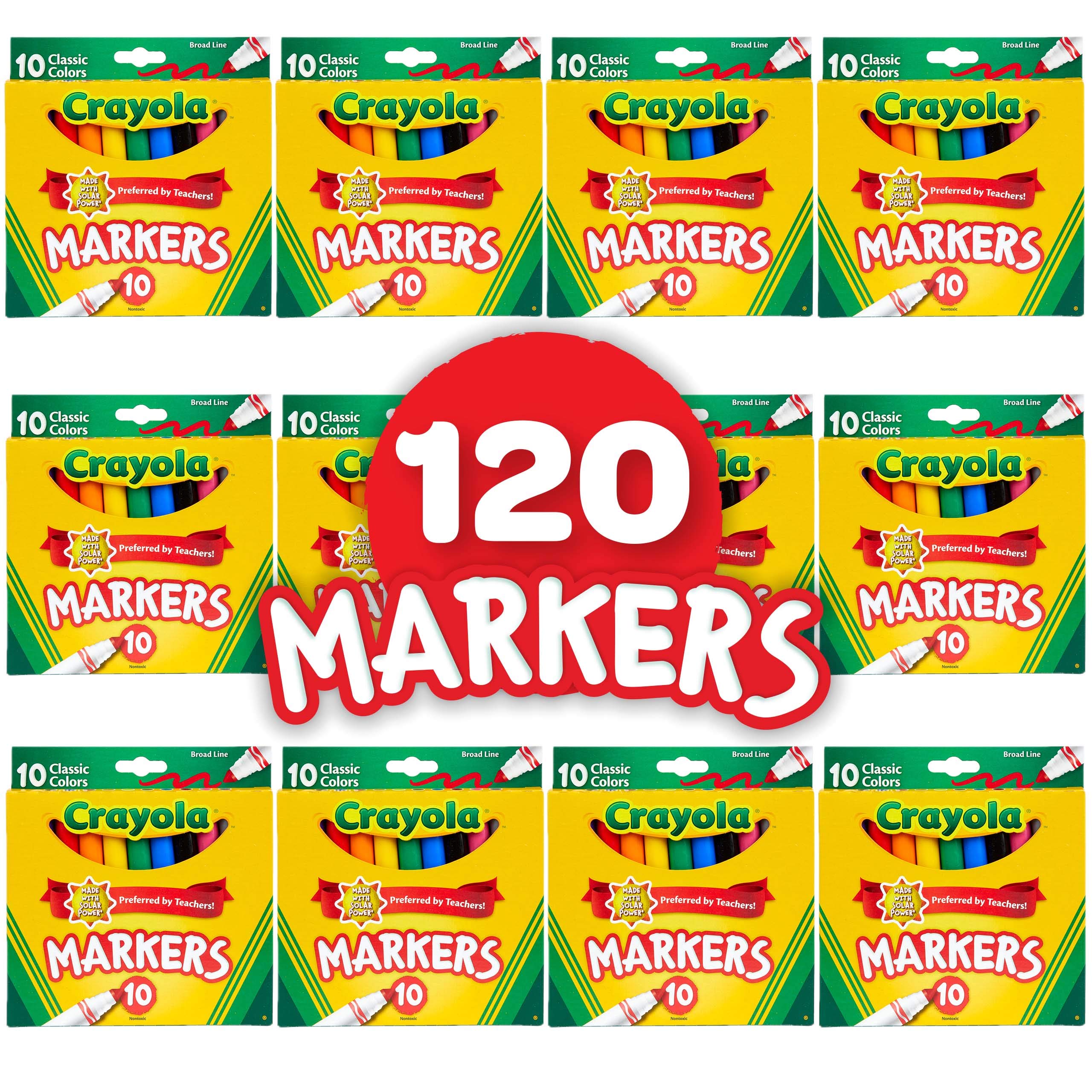 12-Pack 10-Count Crayola Broad Line Markers $12 + Free Shipping w/ Prime or on $35+