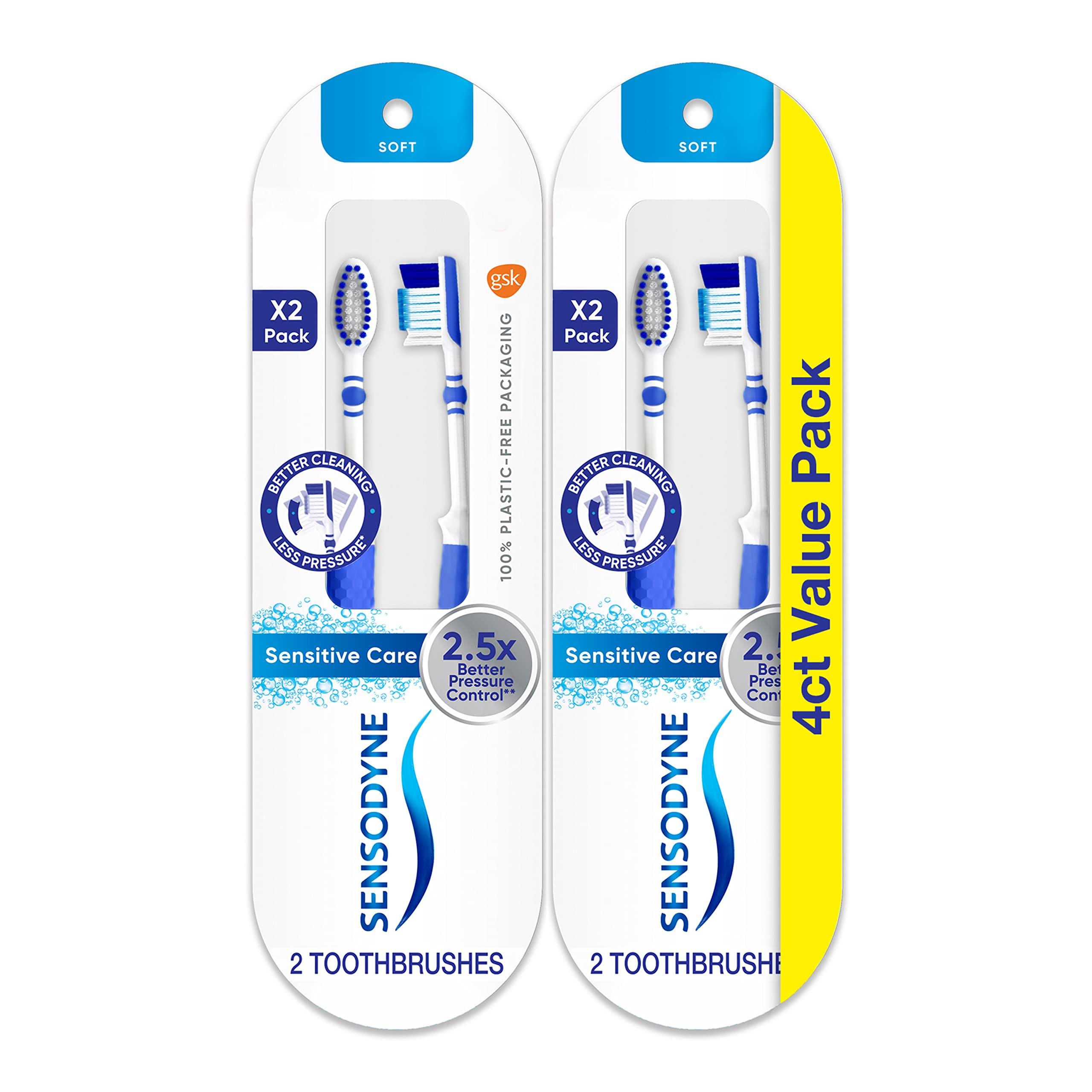 4-Count Sensodyne Adults Sensitive Care Toothbrush (Soft) $4.08 ($1.02  each) w/ S&S + Free Shipping w/ Prime or on $35+