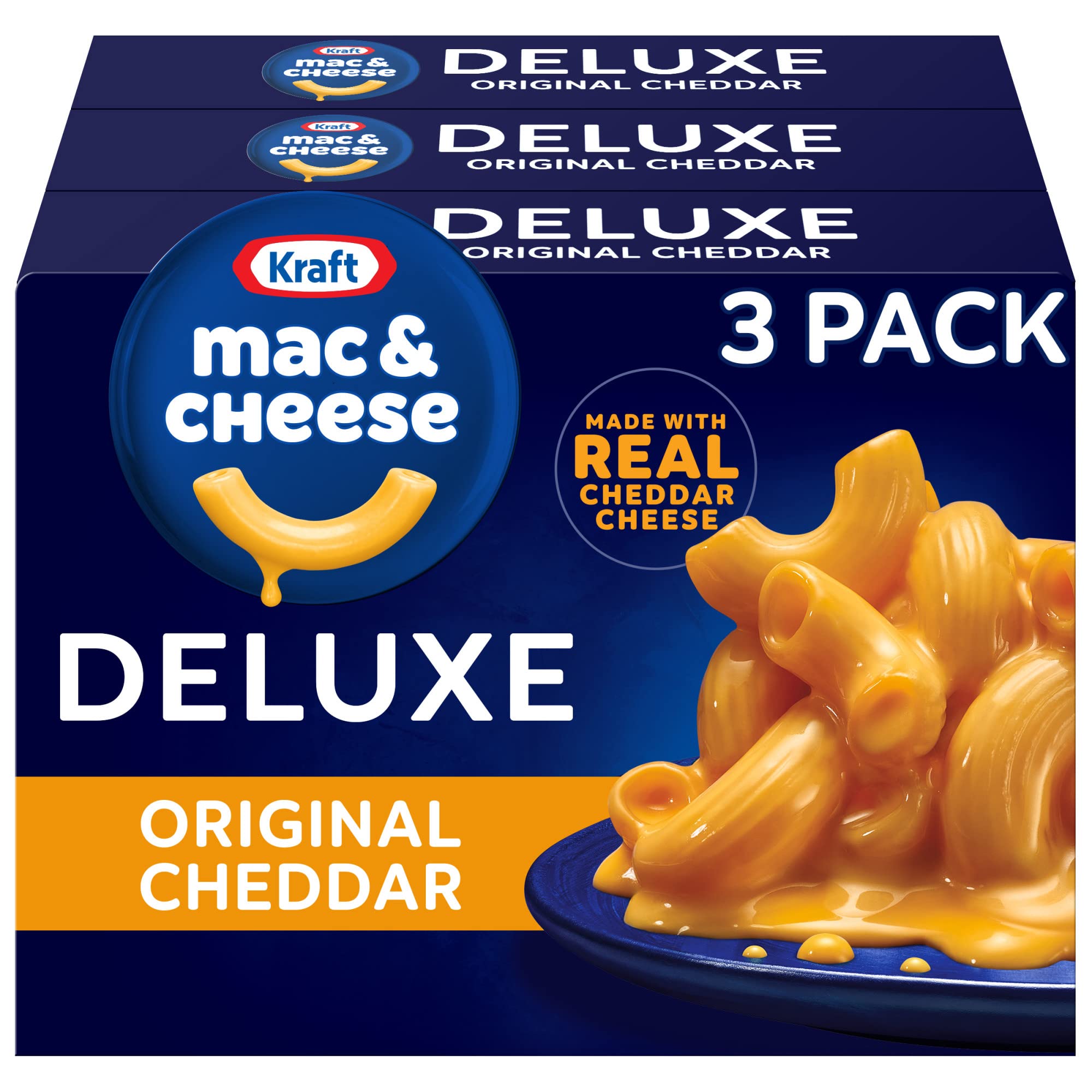 3-Pack 14-Oz Kraft Deluxe Original Cheddar Macaroni & Cheese $5.38 + Free Shipping w/ Prime or on $35+