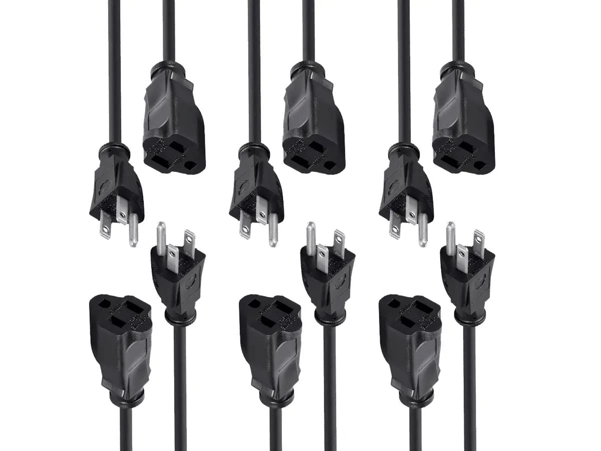 6-Pack 6' Monoprice 3-Prong Extension Cord (16AWG; 13A) $12.17 + Free Shipping w/ Prime or on $35+