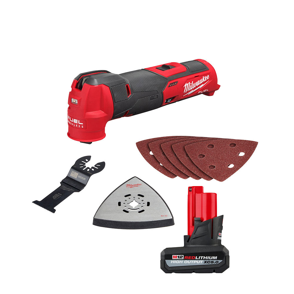 12-Volt Milwaukee M12 FUEL Oscillating Multi-Tool w/ 5AH Battery $139 + Free Shipping on orders $199+