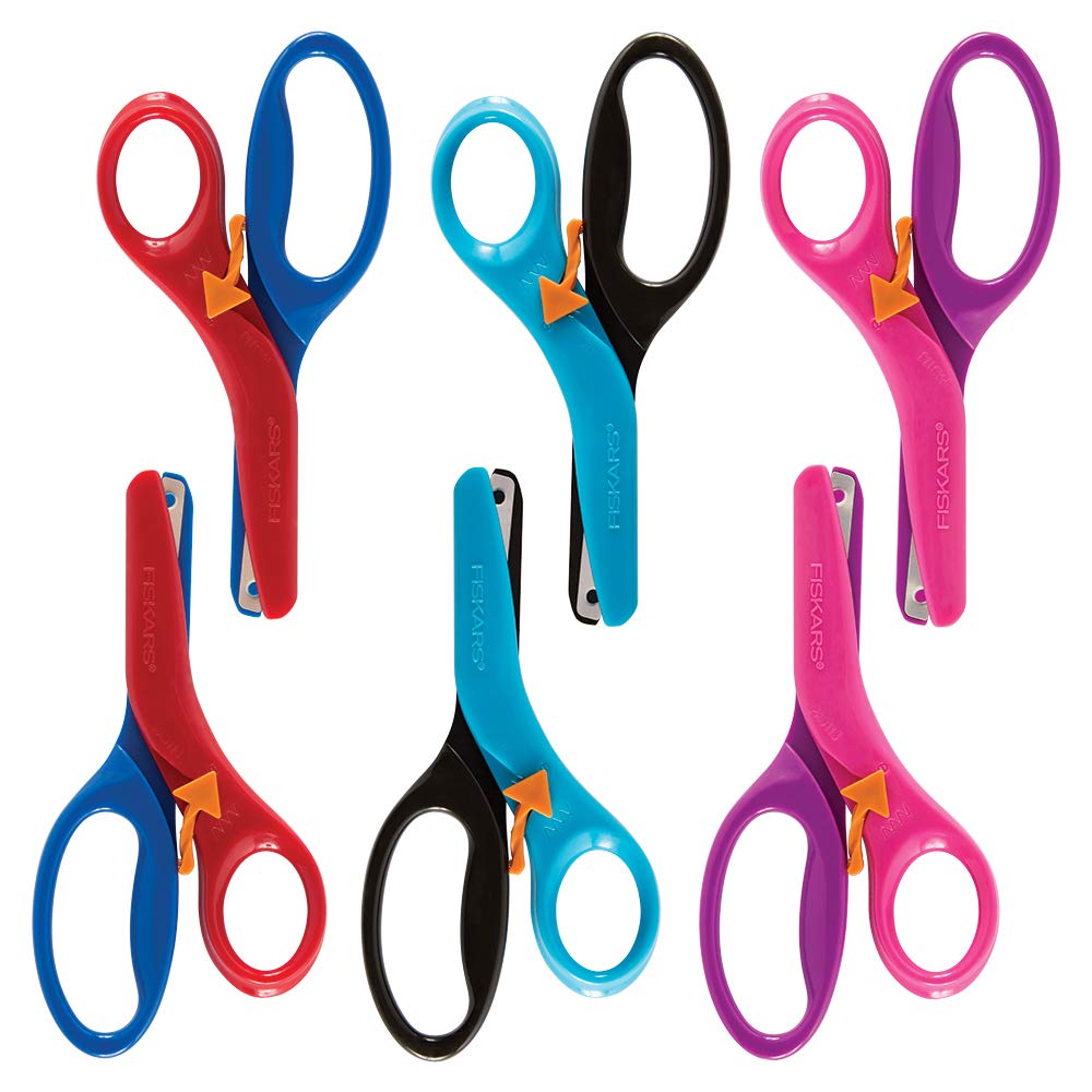 6Pack Fiskars Training Scissors w/ Easy Grip 6.50 + Free Shipping w