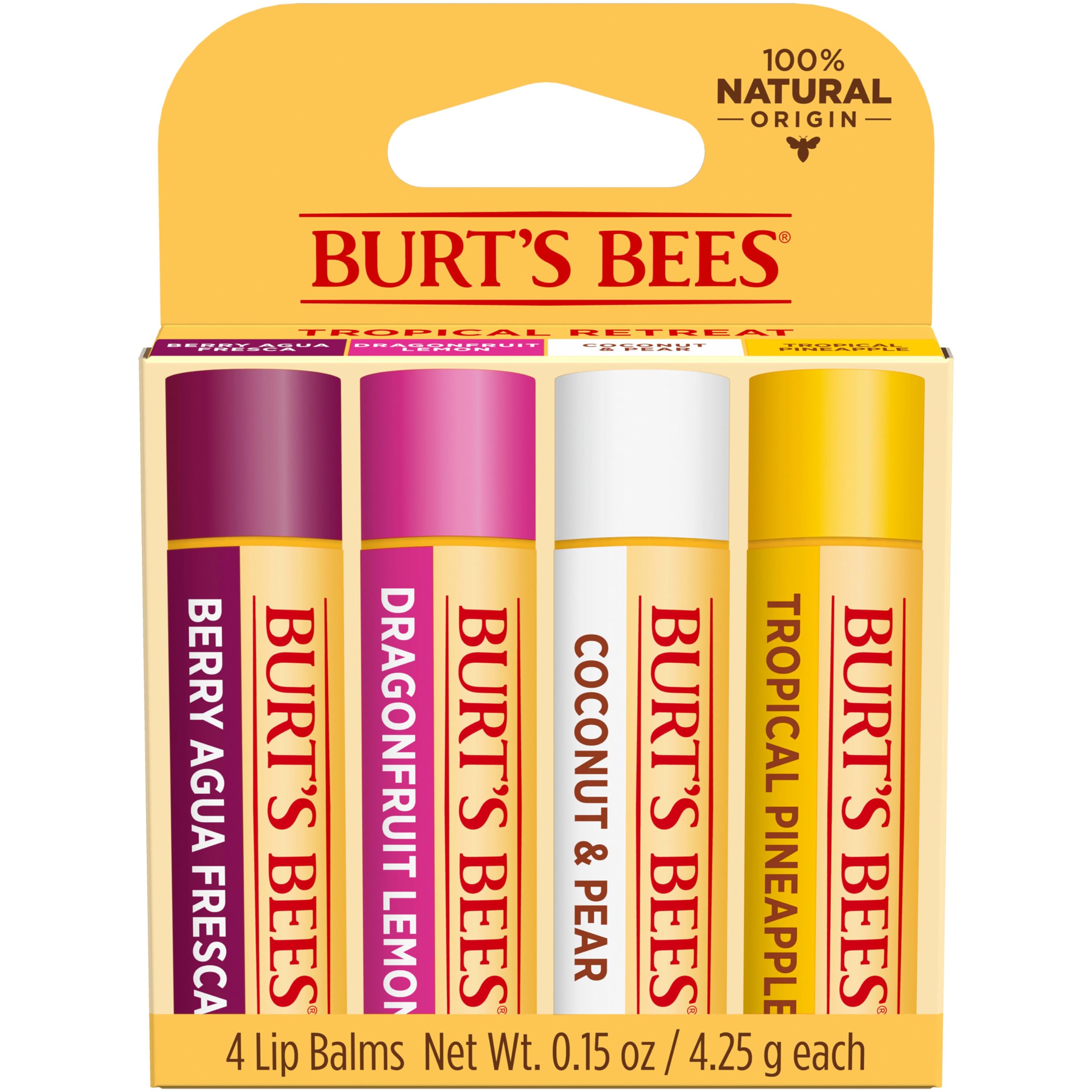 4-Pack 0.15-Oz Burt's Bees Tropical Lip Balm (Berry, Dragonfruit, Coconut & Pineapple) $6 + Free Shipping w/ Prime or on orders $35+