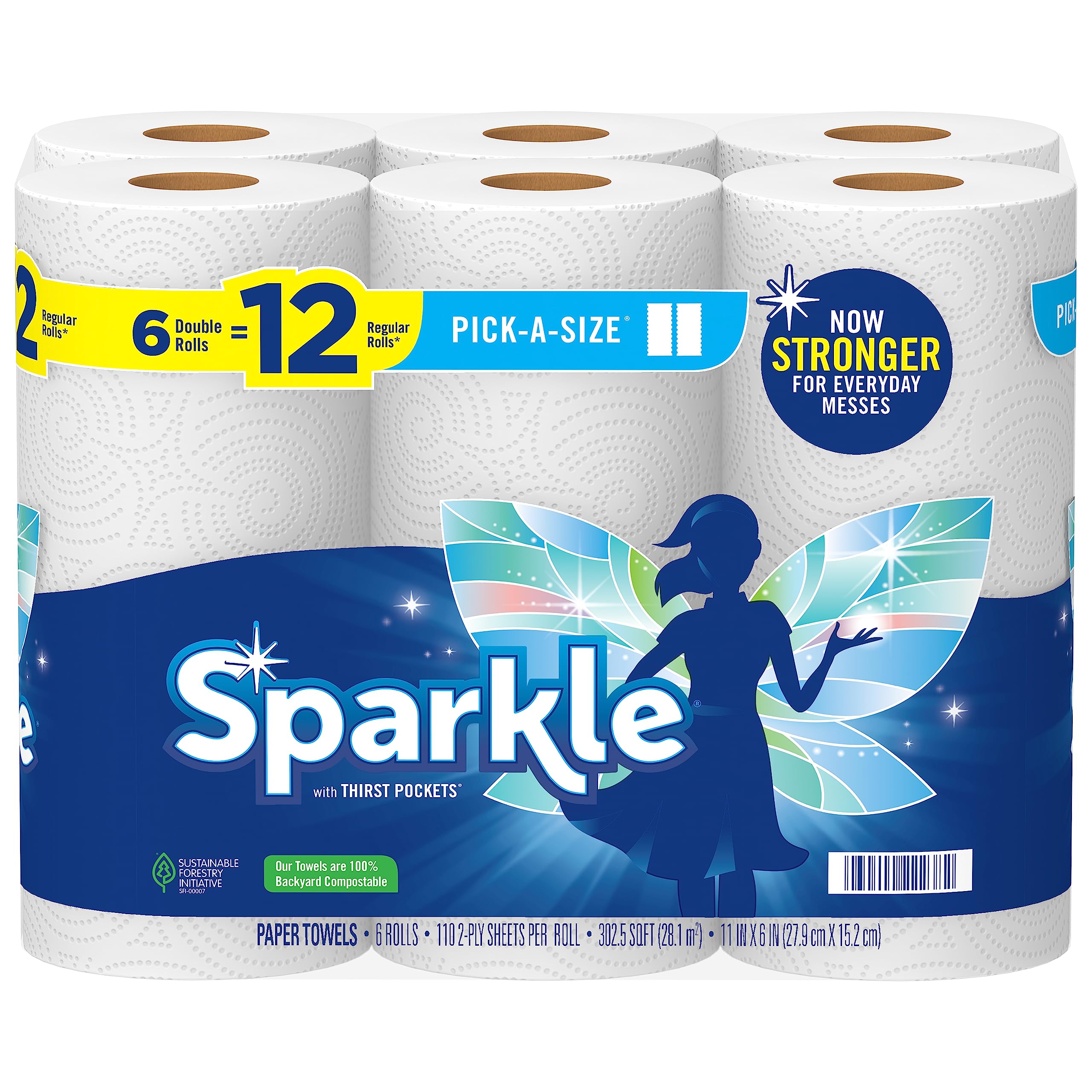 6-Count Sparkle Pick-A-Size 2-Ply Double Roll Paper Towels $6.76 w/ S&S + Free Shipping w/ Prime or on orders $35+