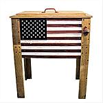 57-Quart Backyard Expressions American Flag Wooden Patio Beverage Cooler $81.94 + Free Shipping