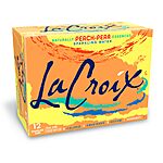 12-Pack 12-Oz LaCroix Naturally Sparkling Water (Peach-Pear) $3.60 + Free Shipping w/ Prime or on $35+