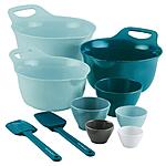 10-Pc Rachael Ray Cooking / Baking Prep Set w/ Mixing Bowls, Measuring Cups, &amp; Tools (Light Blue and Teal)  $30 + Free Shipping w/ Prime or on $35+