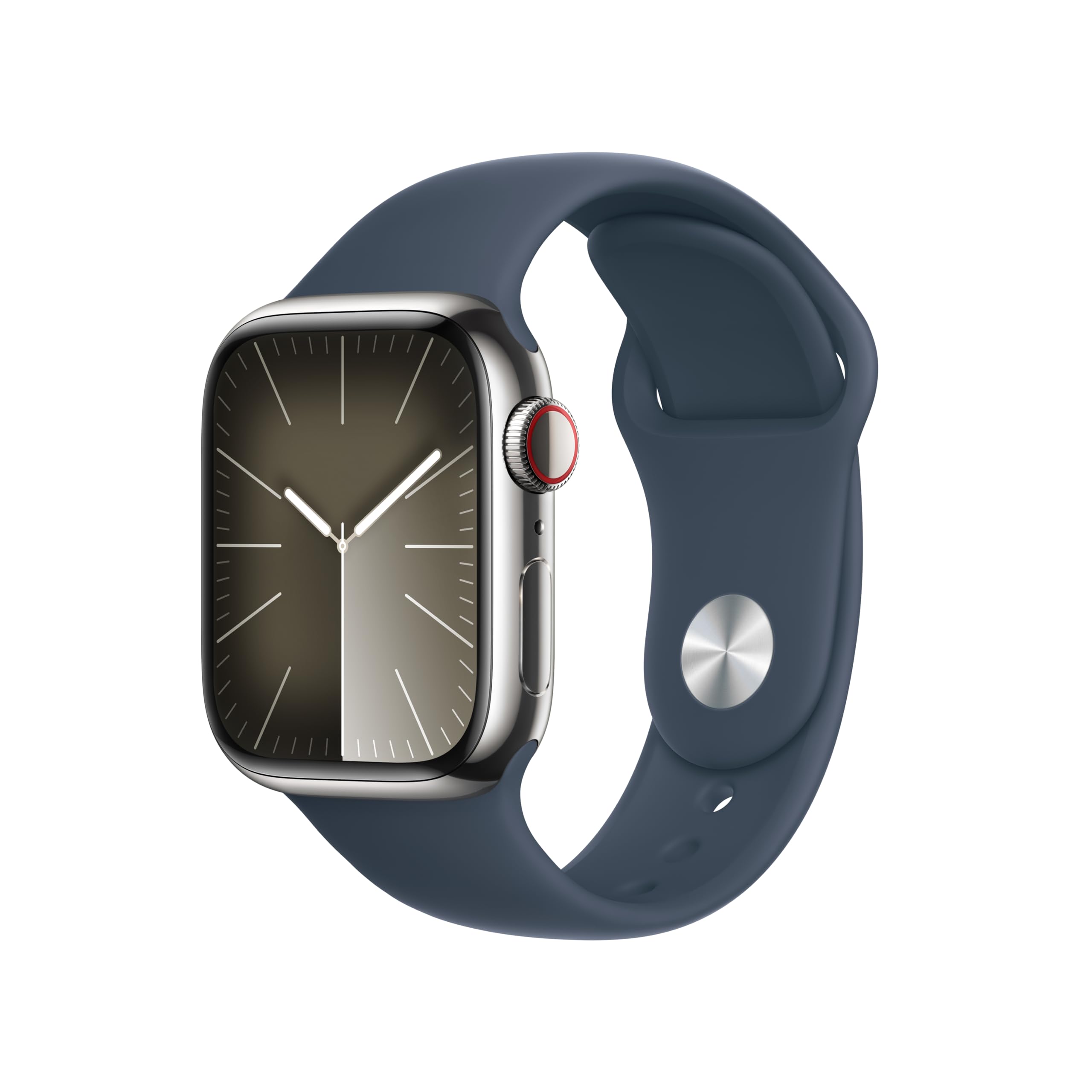 41mm Apple Watch Series 9 GPS & Cellular w/ Stainless Case & S/M Blue Sport Band $451 (or less w/ 20% off coupon) + Free Shipping