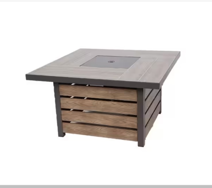 Hampton Bay Summerfield Square Steel Gas Fire Pit Table w/ Wood-Look Tile Top (44' x 24') $218.90 + Free Shipping $199