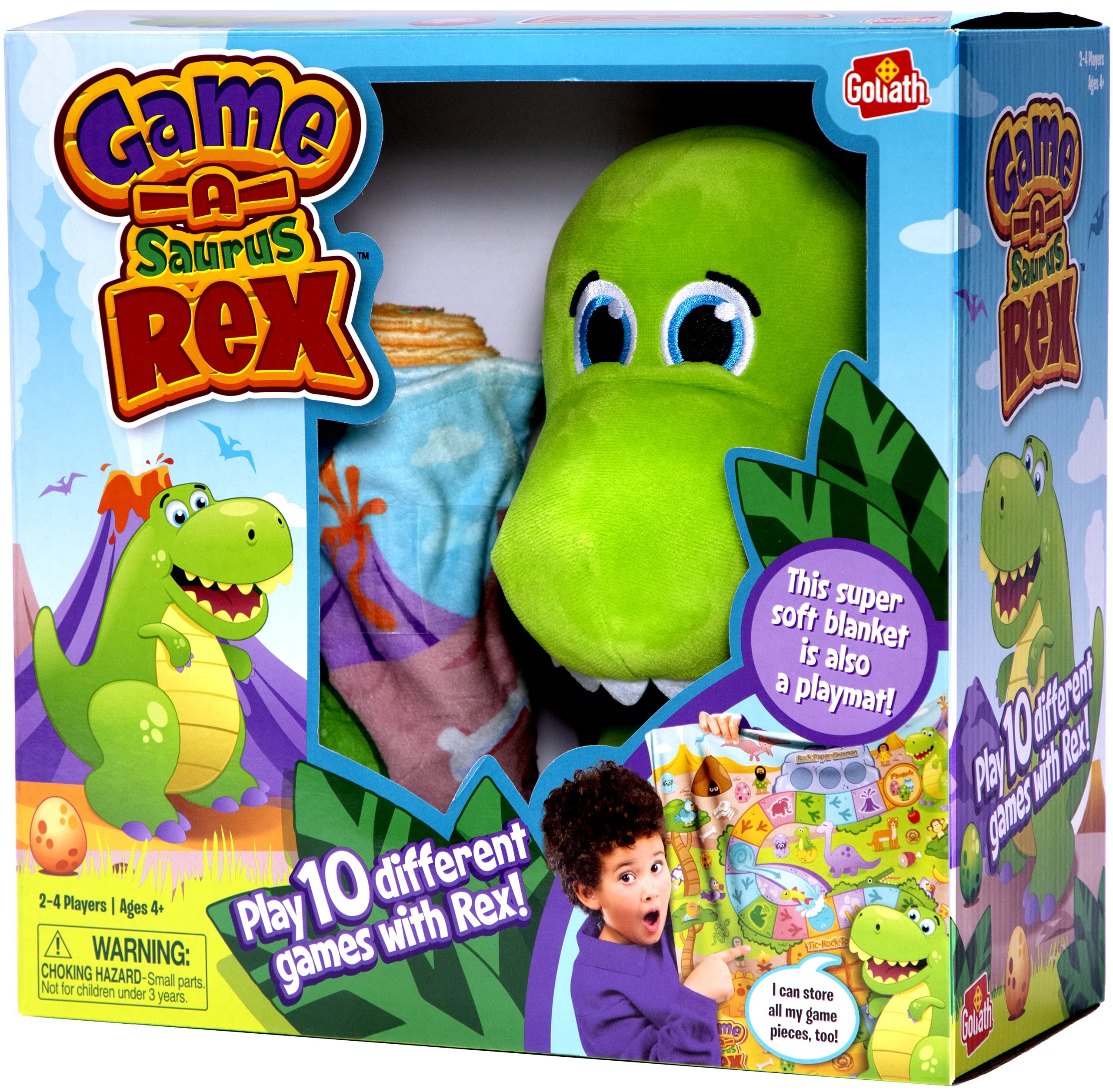 Game a saurus rex kids game w 10 games dino plush blanket playmat