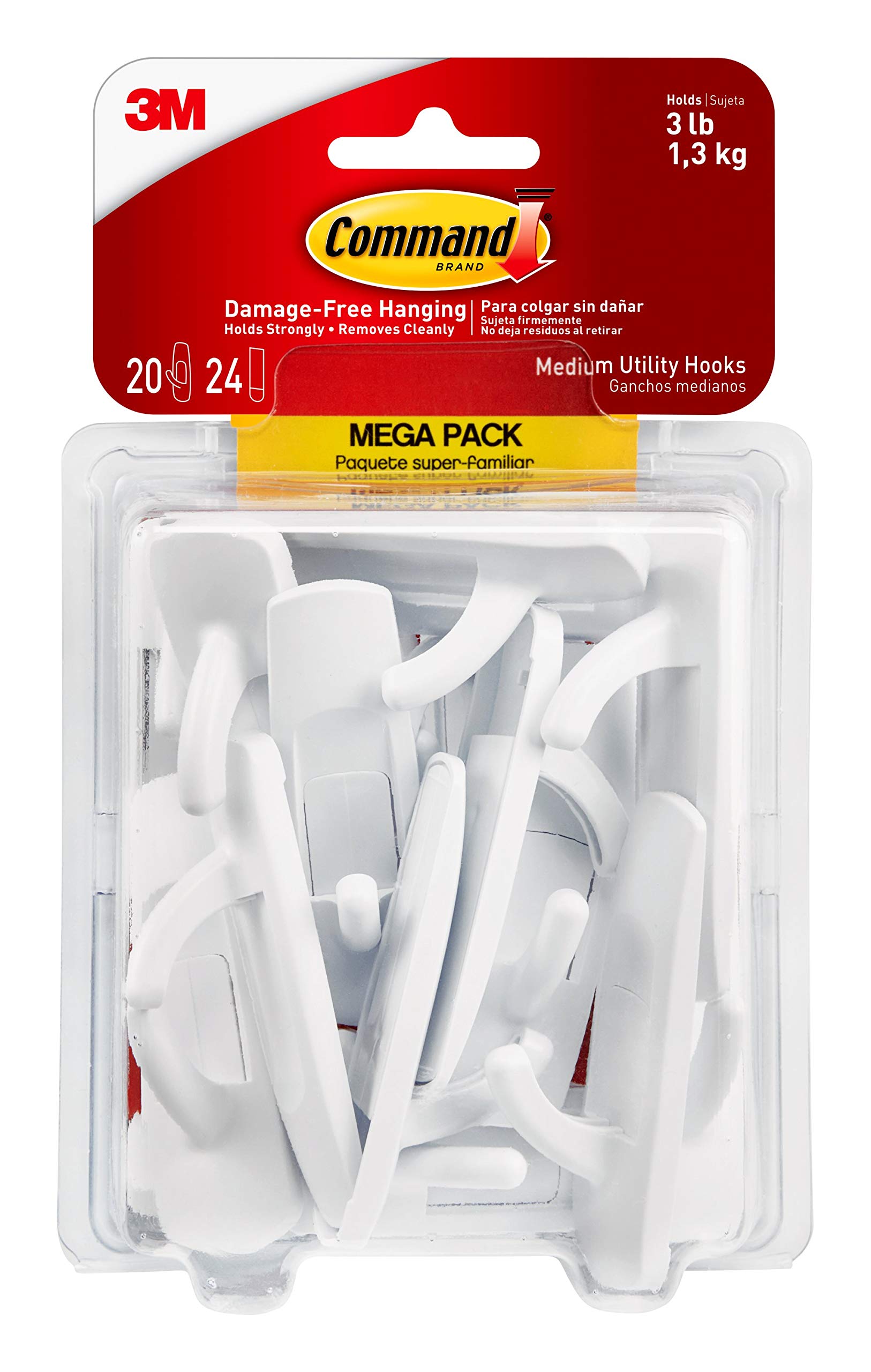 20-Count Command Utility Hooks w/ Adhesive Strips (Medium) $6.73 + Free Shipping w/ Prime or on $35+