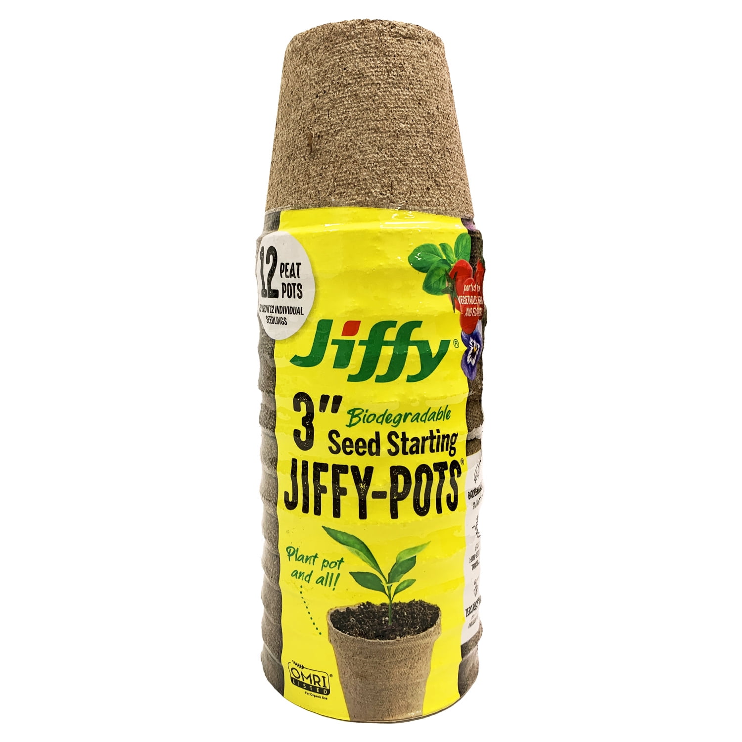 12-Pack JiffyPots Seed Starting Biodegradable 3" Diameter Peat Pots $2.97 + Free S&H w/ Walmart+ or $35+