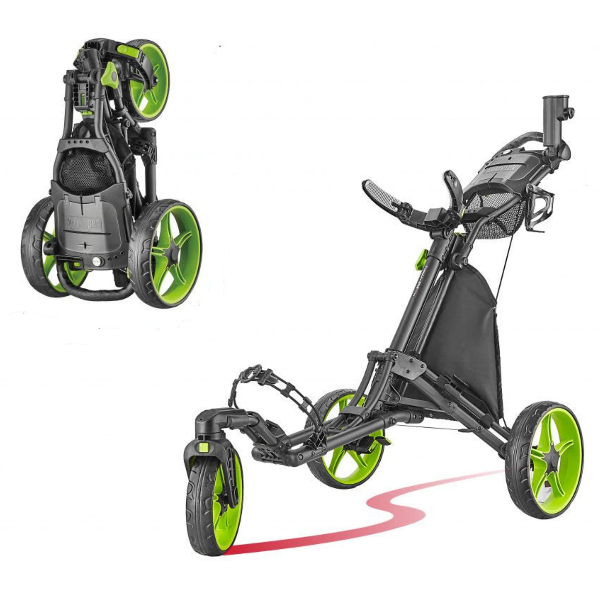 CaddyTek CaddyLite 15.3 Quad-Fold Golf Push Cart w/ swivel front wheel ...