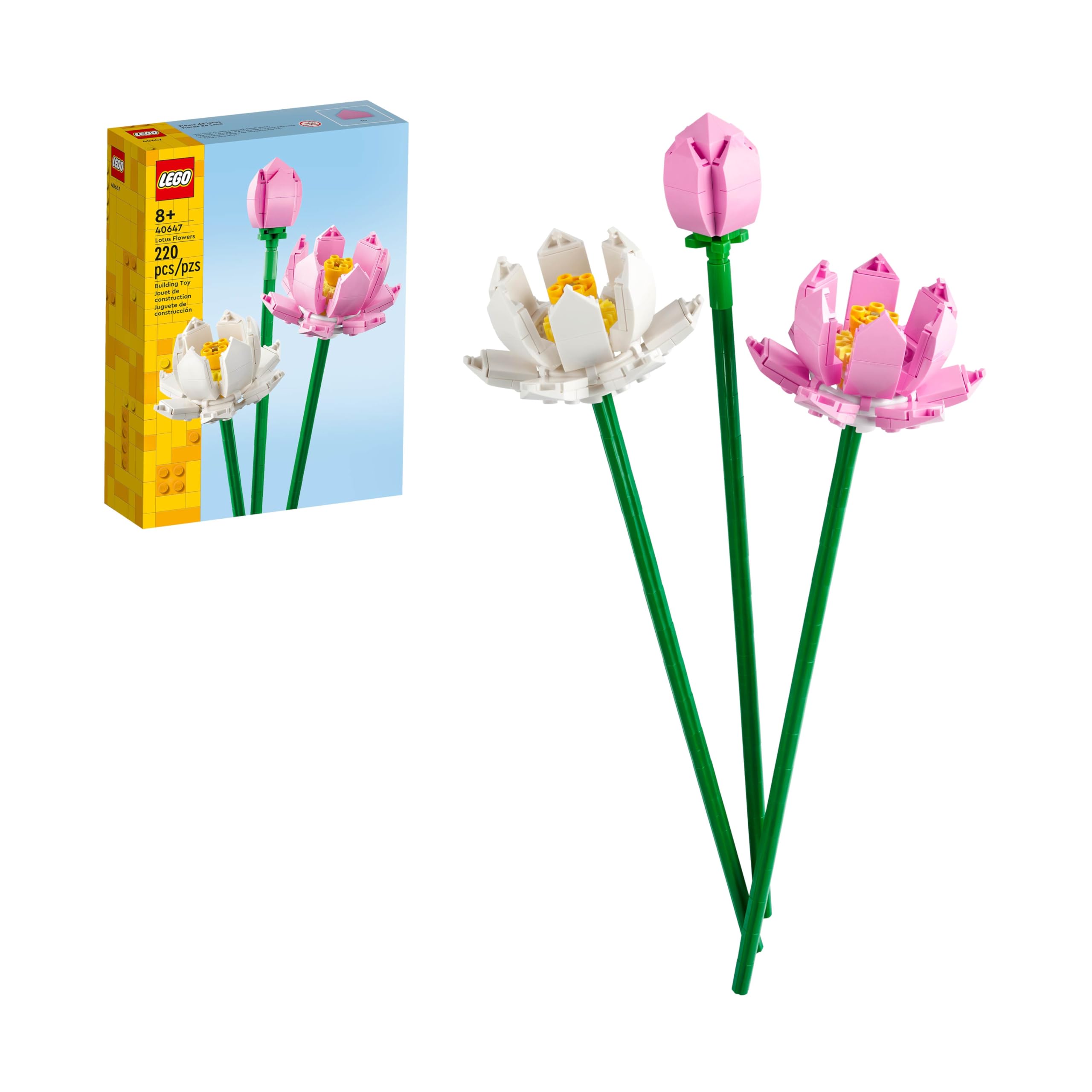 LEGO Lotus Artificial Flowers Building Kit $9.60 + Free Shipping w/ Prime or on $35+