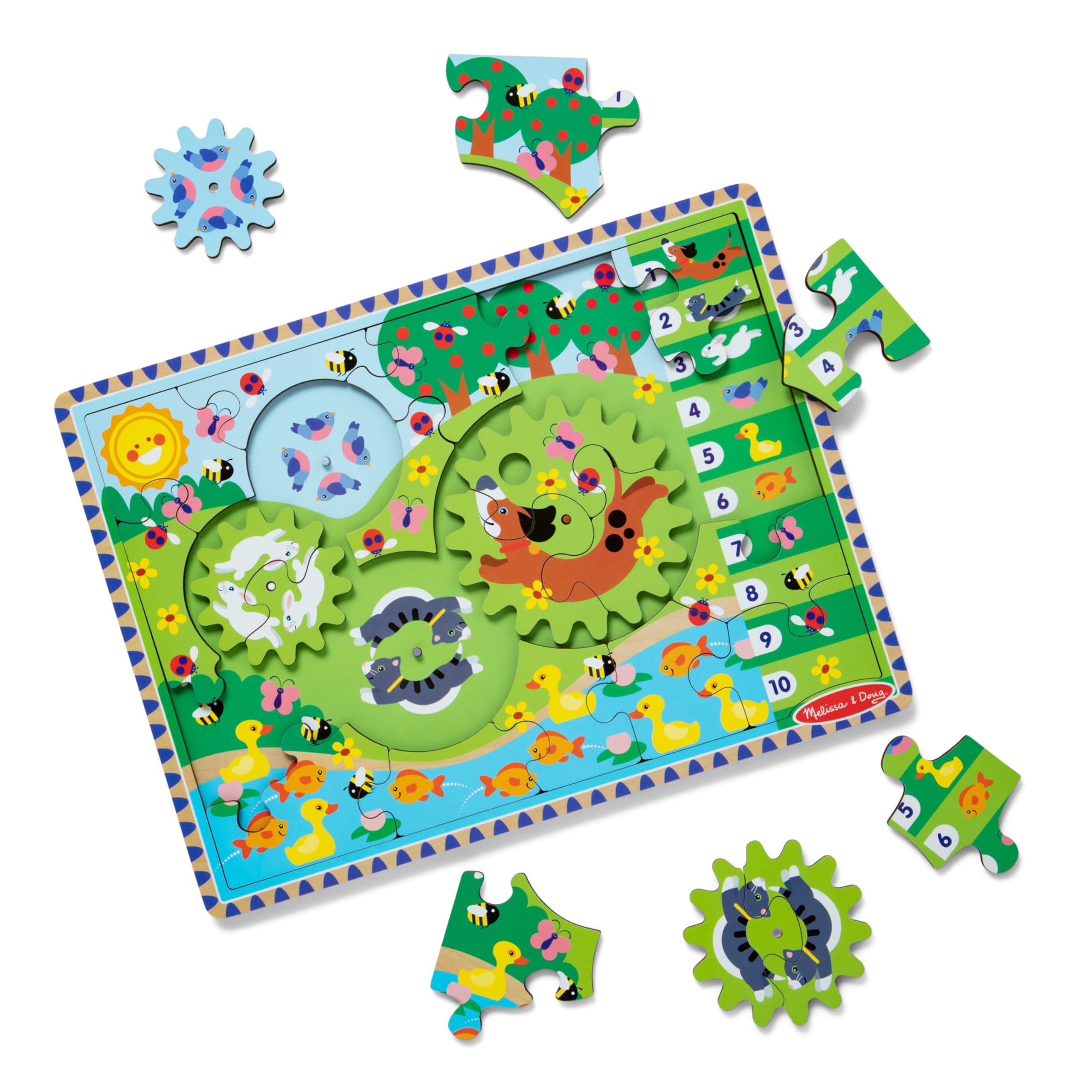 24-Piece Melissa & Doug Wooden Animal Chase Jigsaw Spinning Gear Puzzle $5.90 + Free Shipping w/ Prime or on $35+