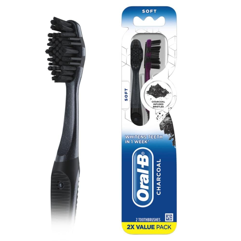 2-Ct Oral-B Charcoal Toothbrush (soft) $3.62 w/ S&S + Free Shipping w/ Prime or on $35+