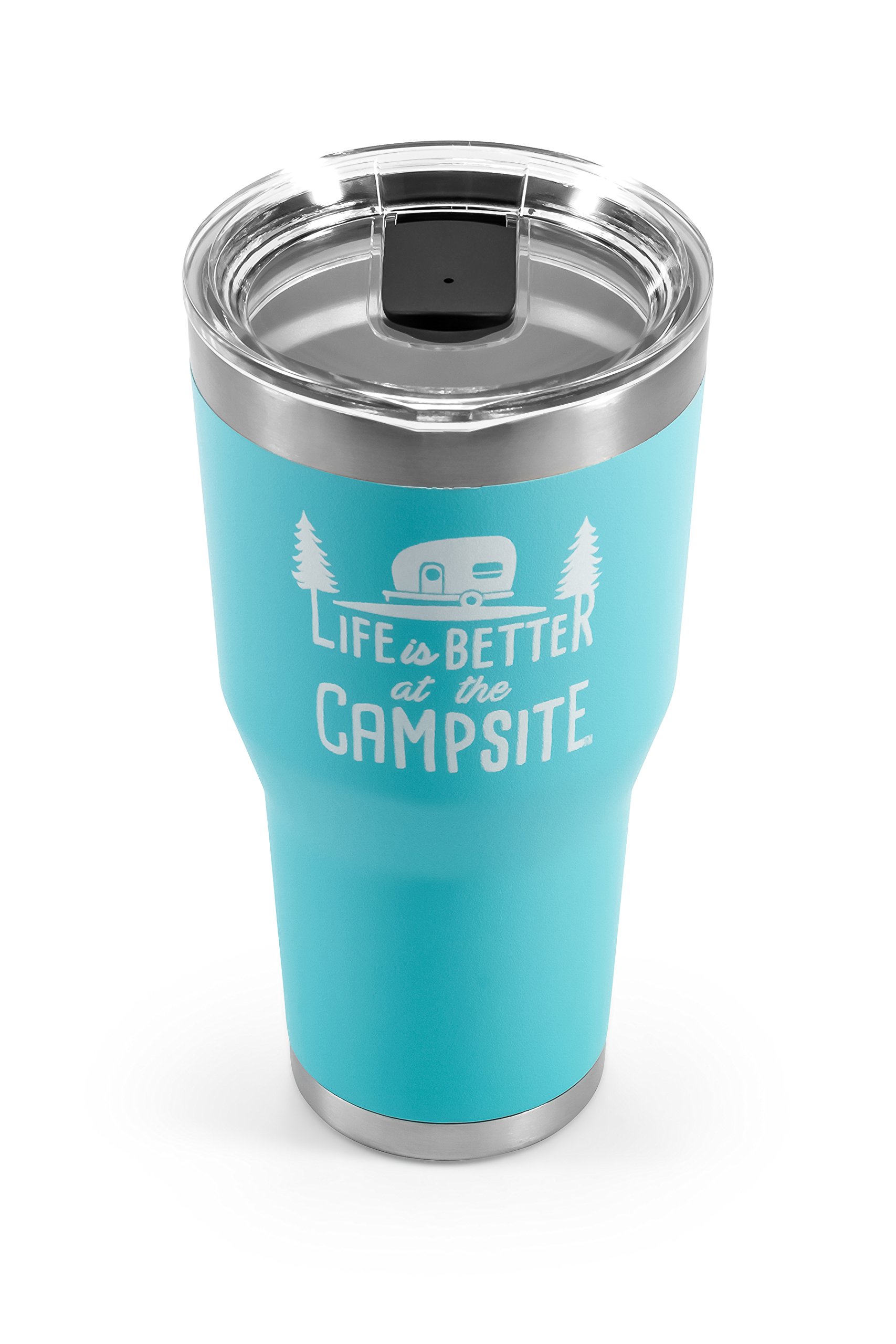 30-Oz Camco Life is Better at The Campsite Stainless Steel Tumbler w/ Double Wall Insulation (Cool Blue)  $7.92 + Free Shipping w/ Prime or on $35+