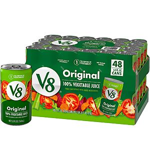48-Count 5.5-Oz V8 Original 100% Vegetable Juice Cans $  24.49 w/ S&S + Free Shipping w/ Prime or on orders over $  35