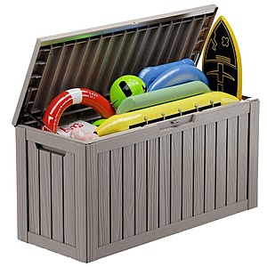 80-Gallon EasyUp Resin Outdoor Storage Deck Box (Light Brown) $  50 + Free Shipping