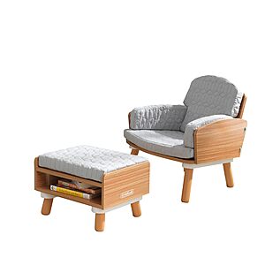 KidKraft Mid-Century Kid Upholstered Reading Chair & Ottoman w/ Storage $  78.77 + Free Shipping