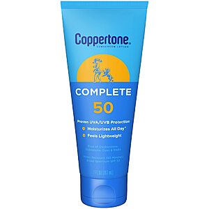 7-Oz Coppertone Water Resistant Complete Sunscreen Lotion SPF 50 $4.50 + Free Shipping w/ Prime or on $35+