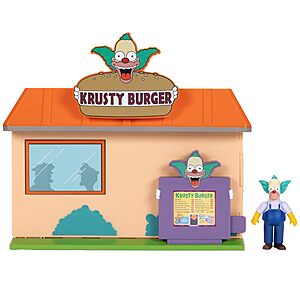 The Simpsons Krusty Burger Diorama Playset w/ Krusty The Clown Figure & Accessories $8